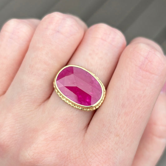 14K Gold Mozambique Ruby Ring