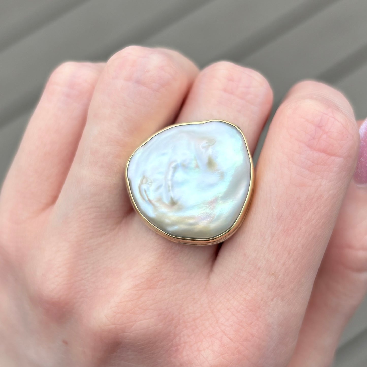 Sterling & 14K Gold Pearl Ring