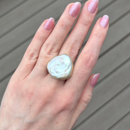 Sterling & 14K Gold Pearl Ring