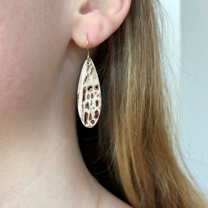 14K Gold Honeycomb Jasper Earrings