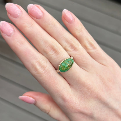 Sterling & 14K Gold Sonoran Mountain Turquoise Ring