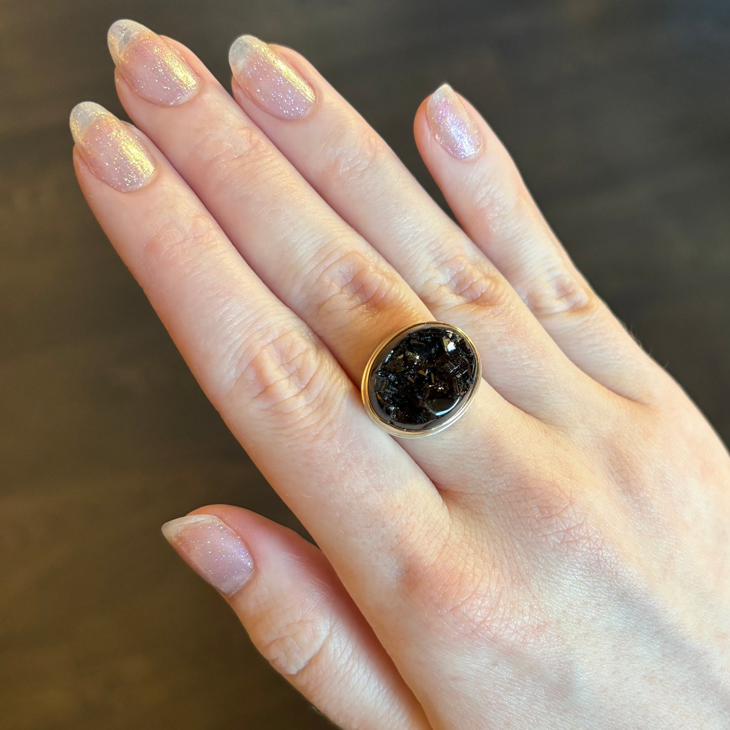 Sterling & 14K Gold Andradite Ring