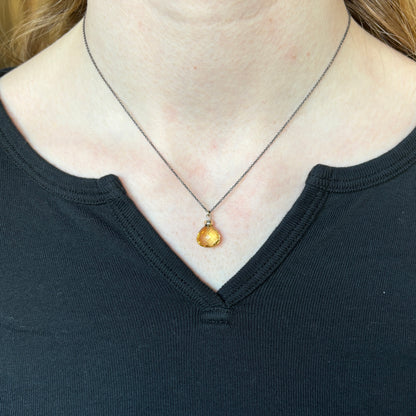 Oxidized Sterling & 14K Gold Citrine Necklace