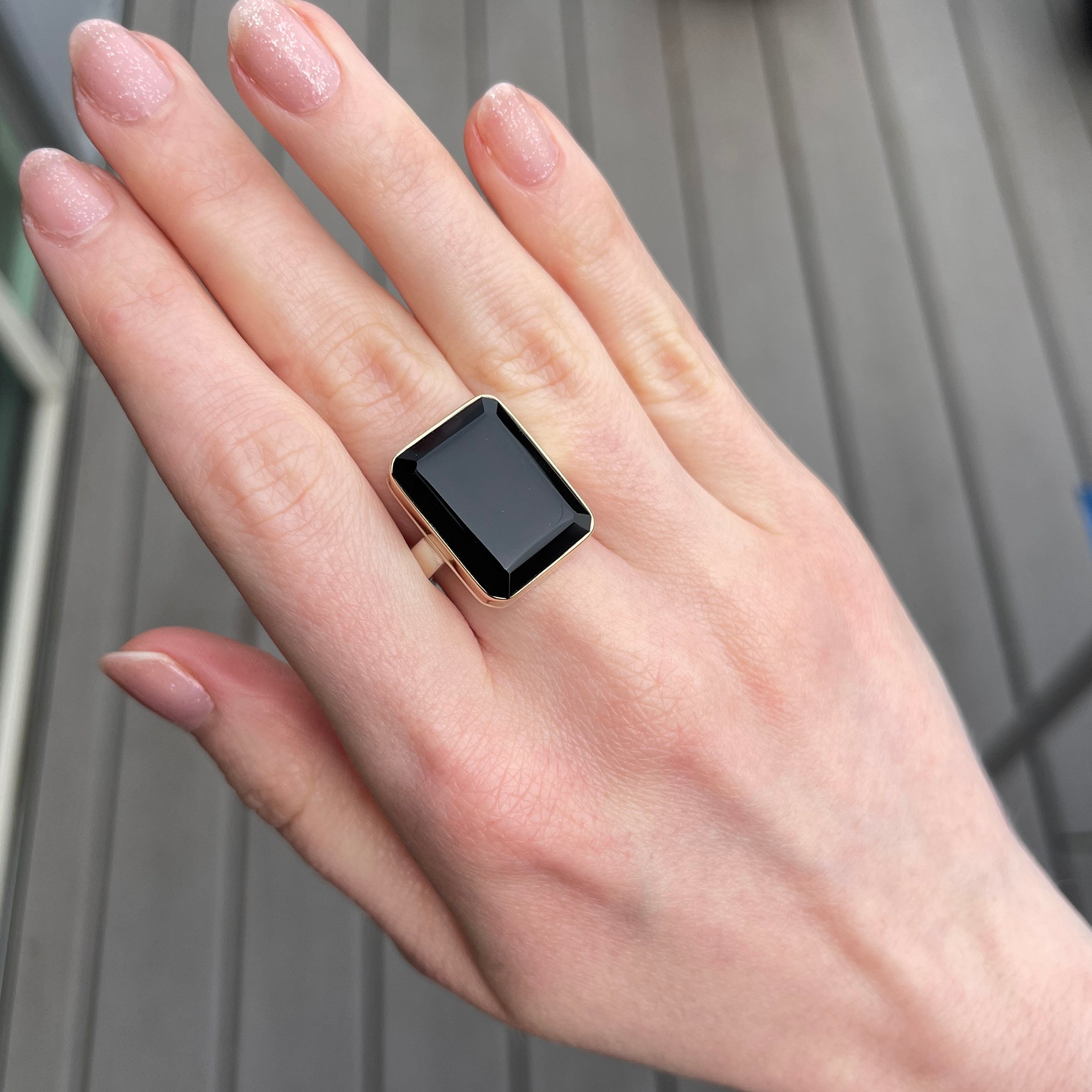 Sterling & 14K Gold Black Onyx Ring – Jamie Joseph