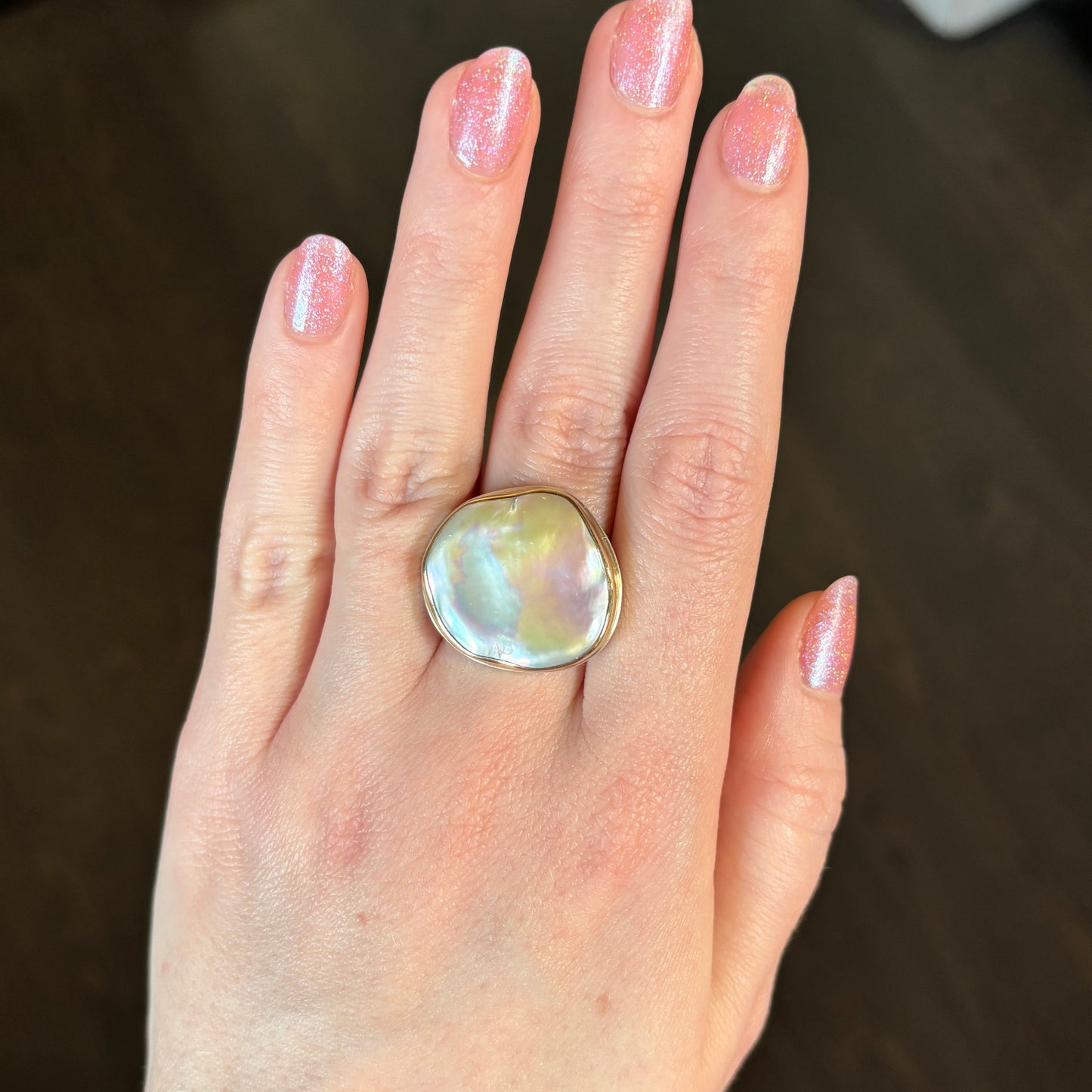 Sterling & 14K Gold Cultured Pearl Ring