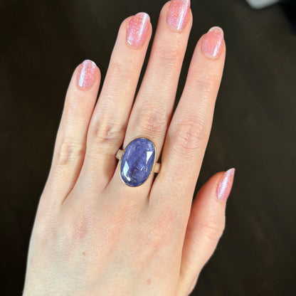 Sterling & 14K Gold Large Tanzanite Ring