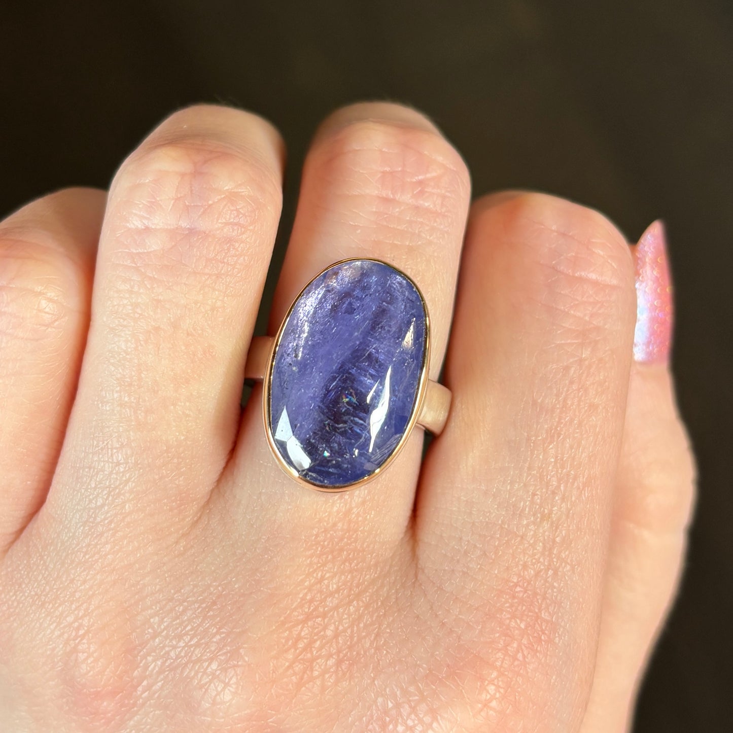 Sterling & 14K Gold Large Tanzanite Ring