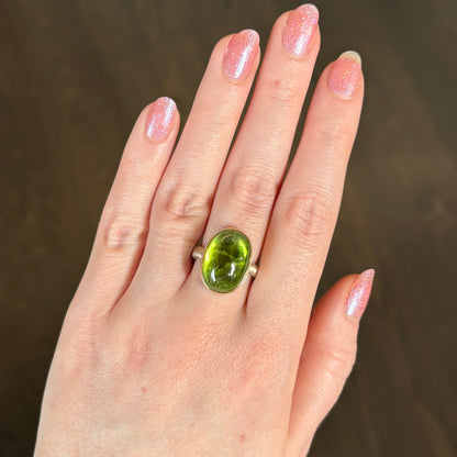 Sterling & 14K Gold Peridot Ring