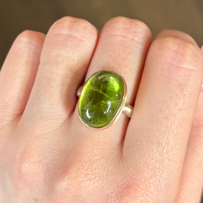 Sterling & 14K Gold Peridot Ring