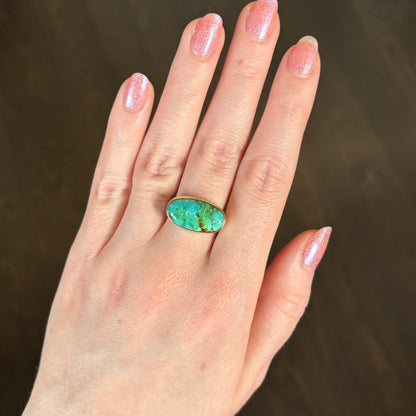 Sterling & 14K Gold Sonoran Turquoise Ring