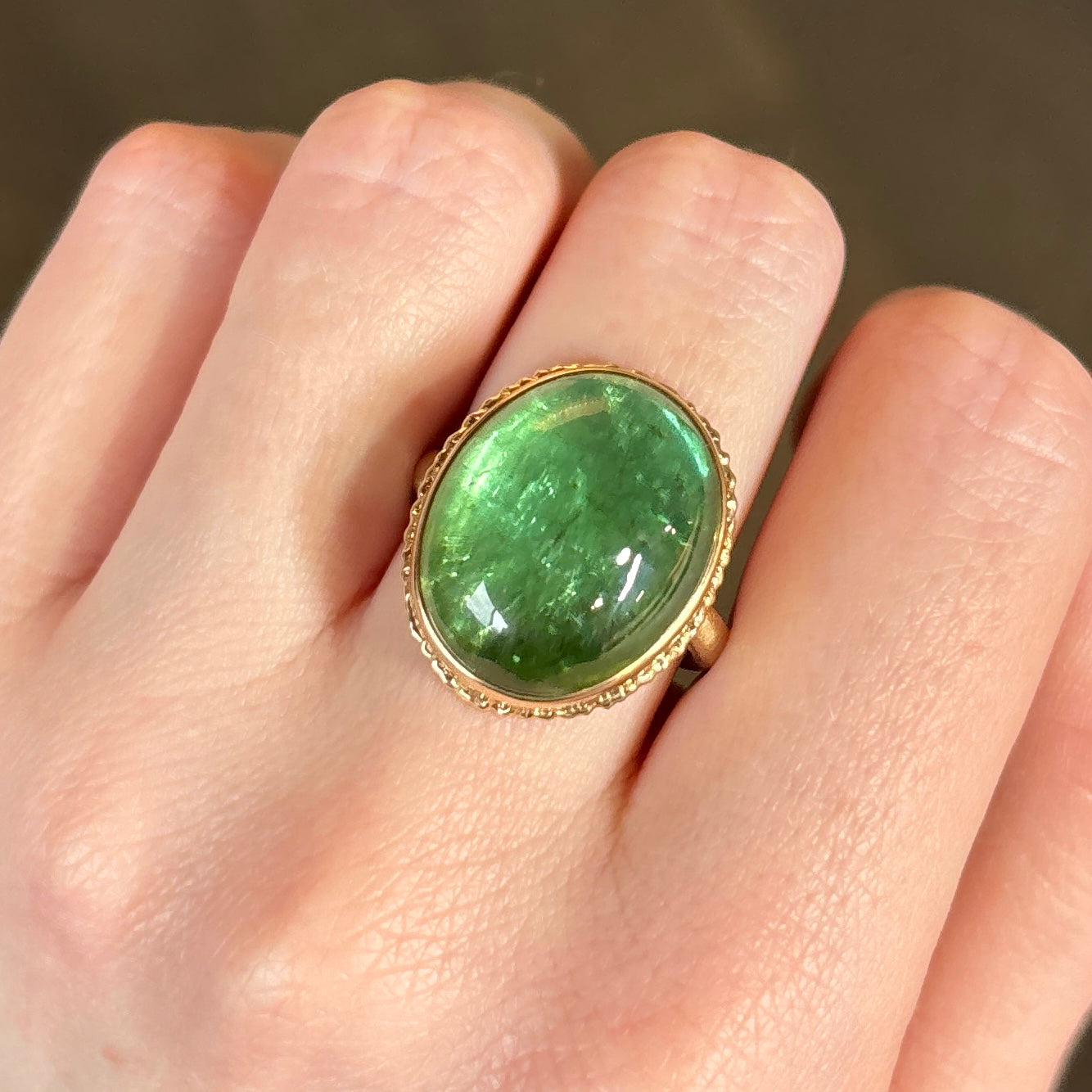 14K Gold Green Tourmaline Ring