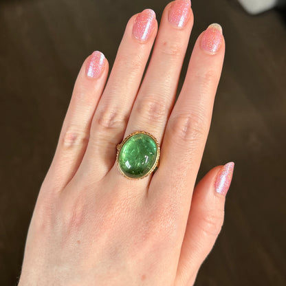 14K Gold Green Tourmaline Ring