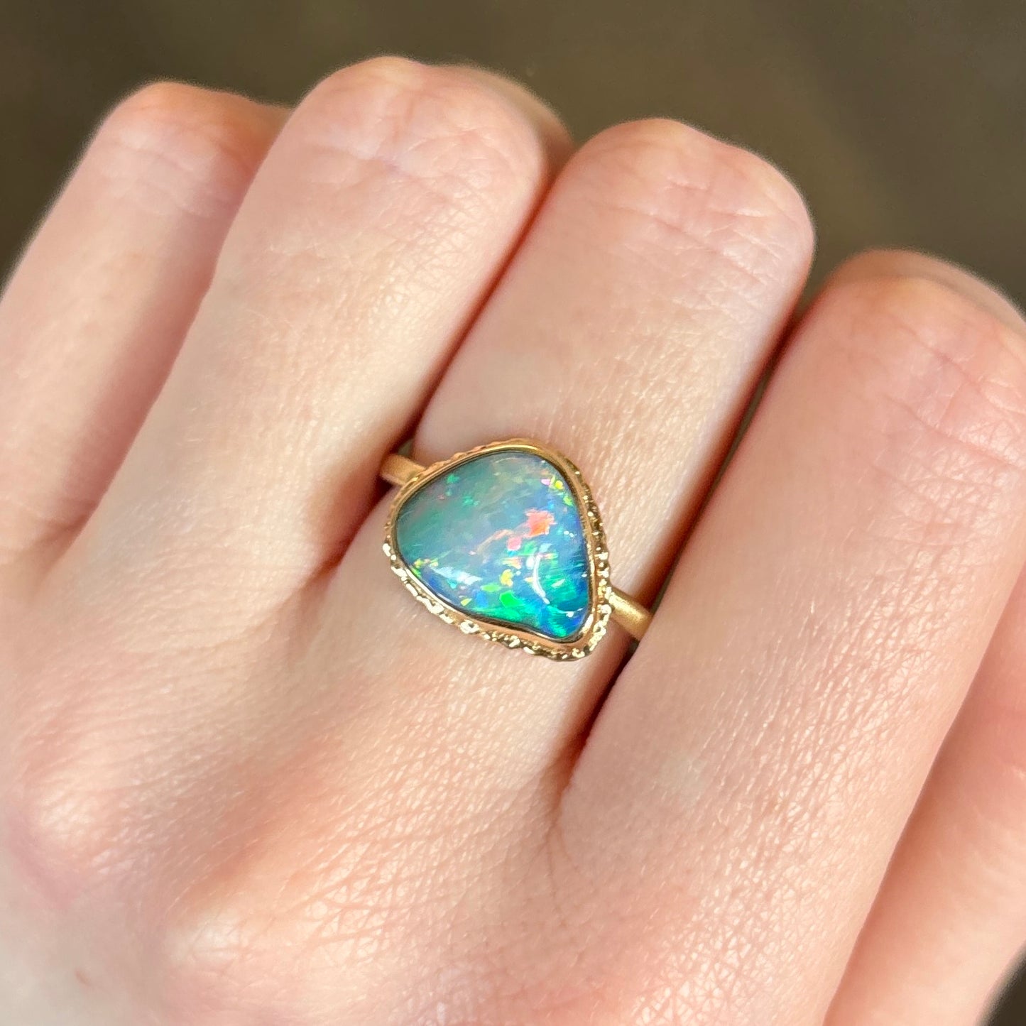 14K Gold Australian Opal Ring