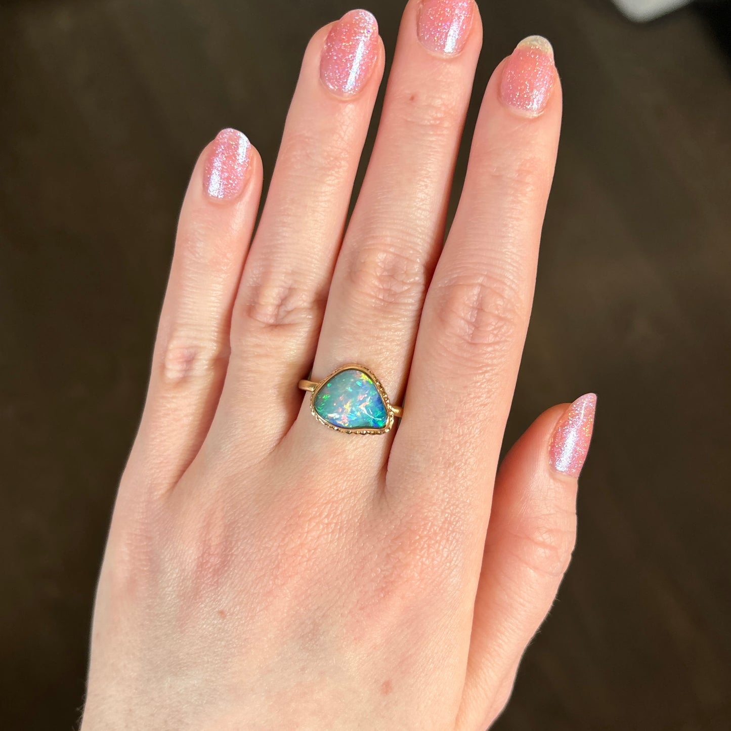 14K Gold Australian Opal Ring