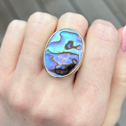 Sterling & 14K Gold Abalone Ring