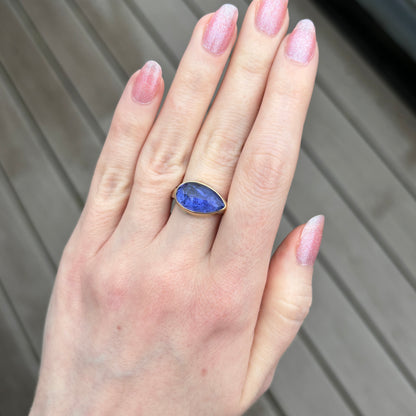 Sterling & 14K Gold Teardrop Tanzanite Ring