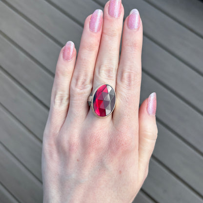 Sterling & 14K Gold Rhodolite Garnet Ring