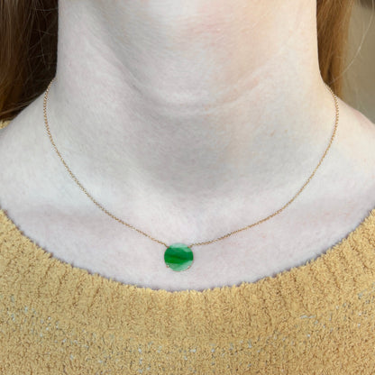 14K Gold Jadeite Necklace