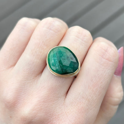 Sterling & 14K Gold Emerald Ring