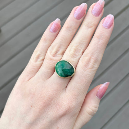 Sterling & 14K Gold Emerald Ring