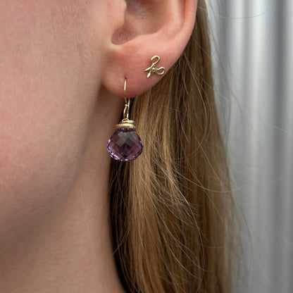 14K Gold Amethyst Earrings