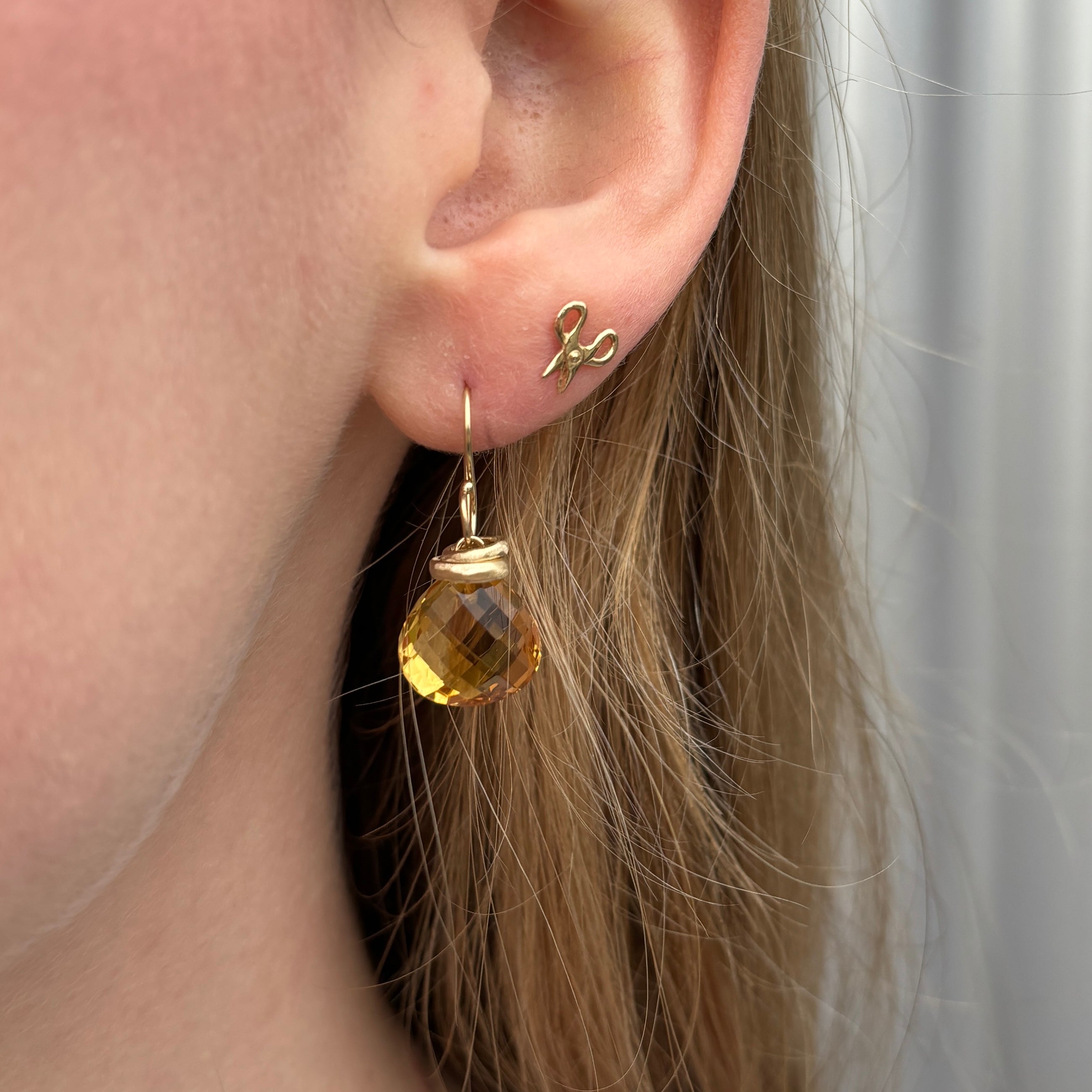 Citrine earrings 14k deals gold