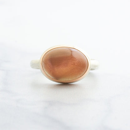 Sterling & 14K Rose Gold Oregon Sunstone Ring