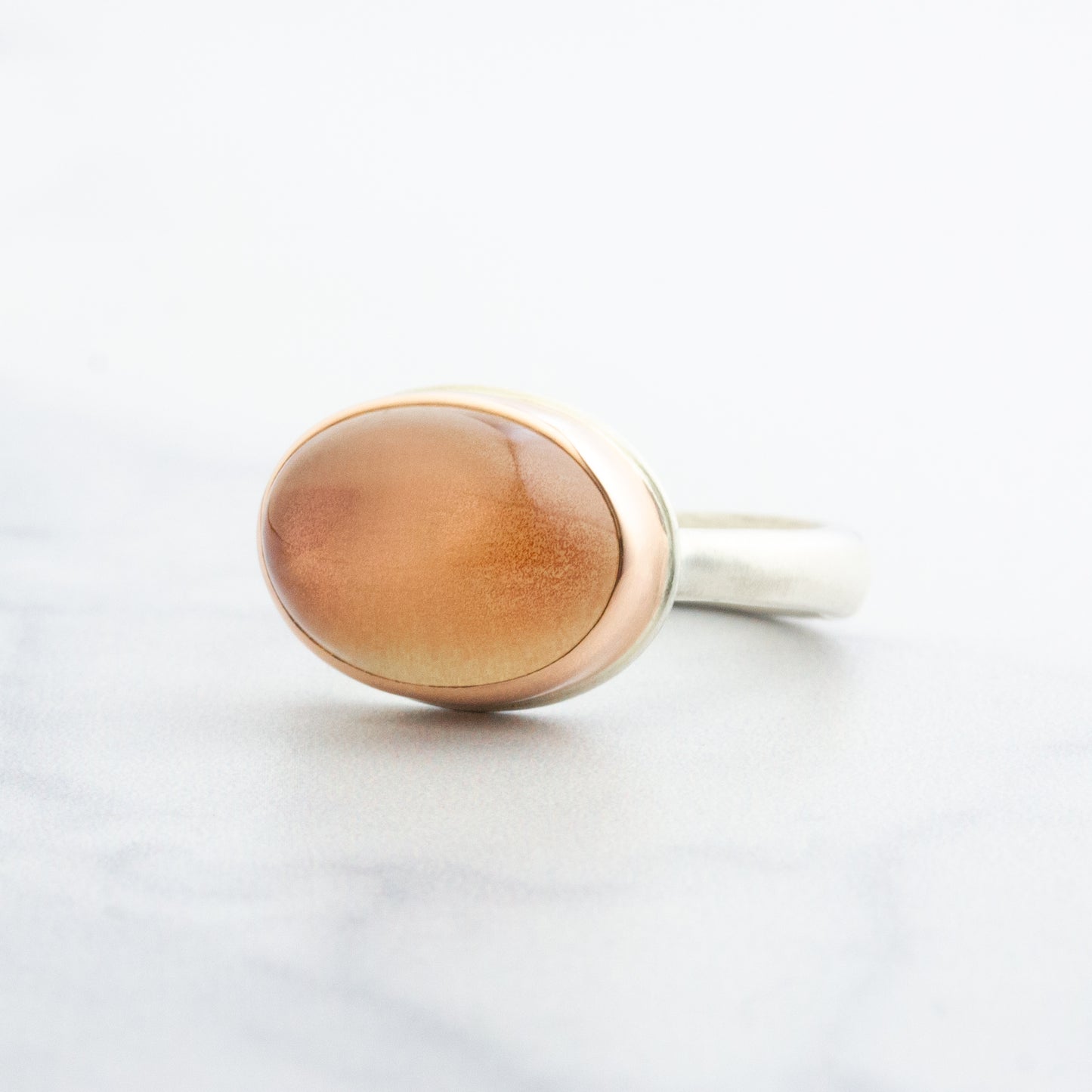 Sterling & 14K Rose Gold Oregon Sunstone Ring