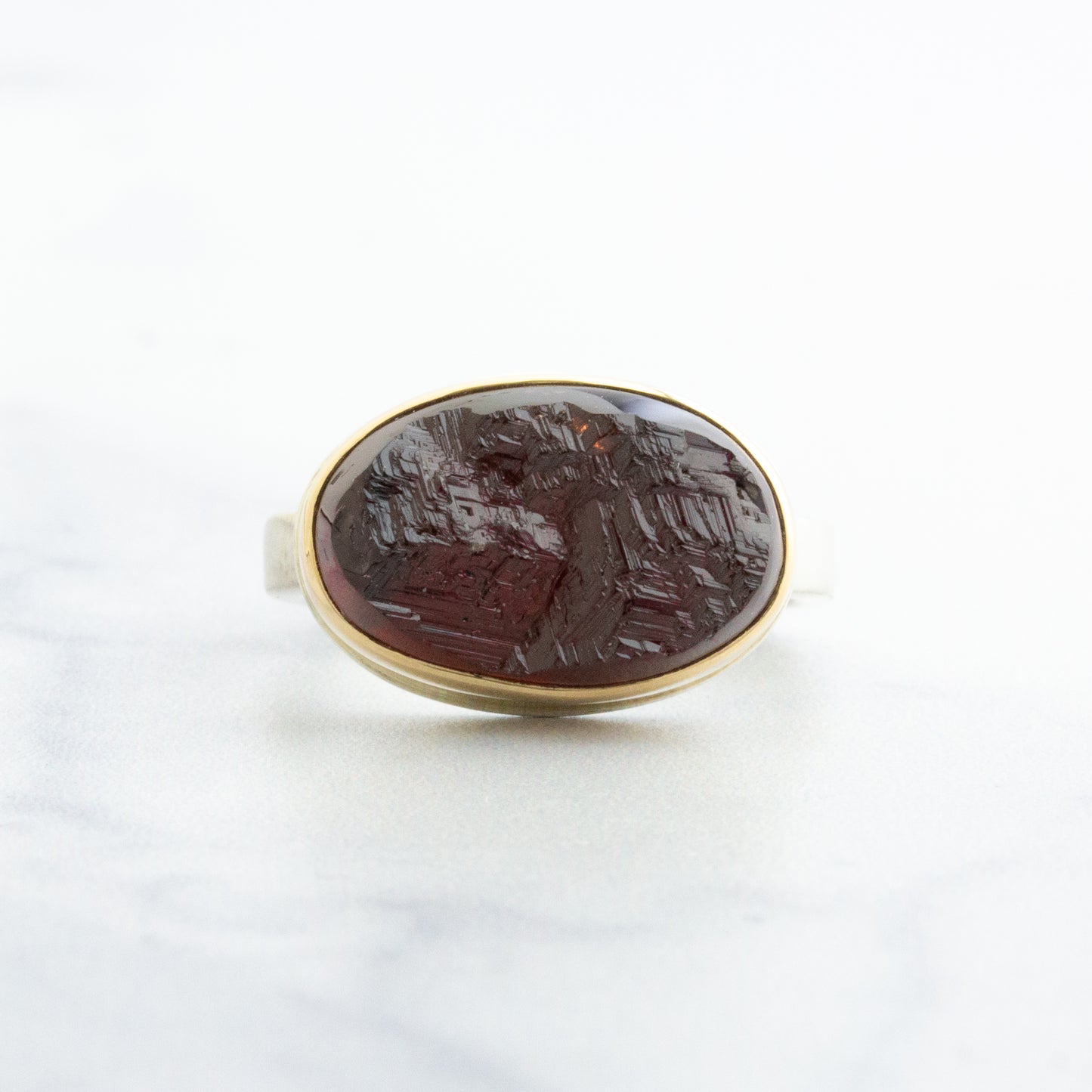 Sterling & 14K Gold Garnet Ring