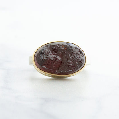 Sterling & 14K Gold Garnet Ring