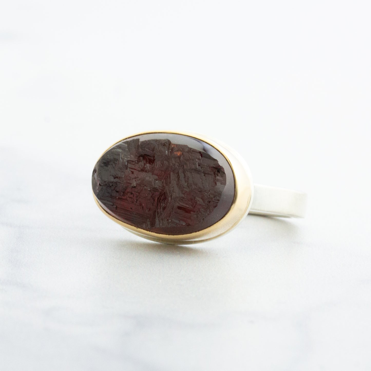 Sterling & 14K Gold Garnet Ring