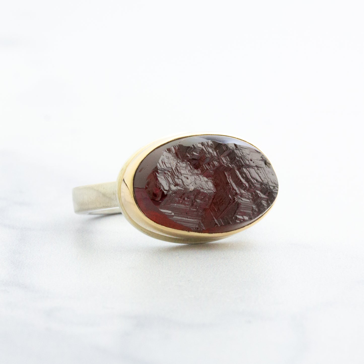 Sterling & 14K Gold Garnet Ring