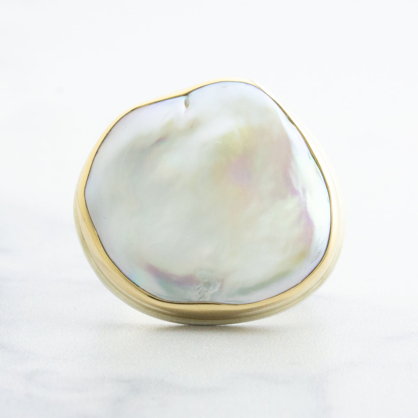 Sterling & 14K Gold Cultured Pearl Ring