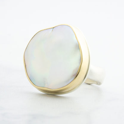 Sterling & 14K Gold Cultured Pearl Ring