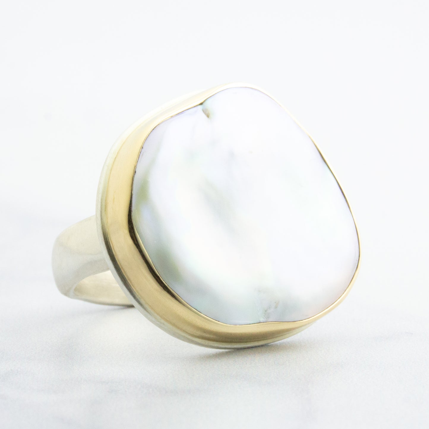 Sterling & 14K Gold Cultured Pearl Ring