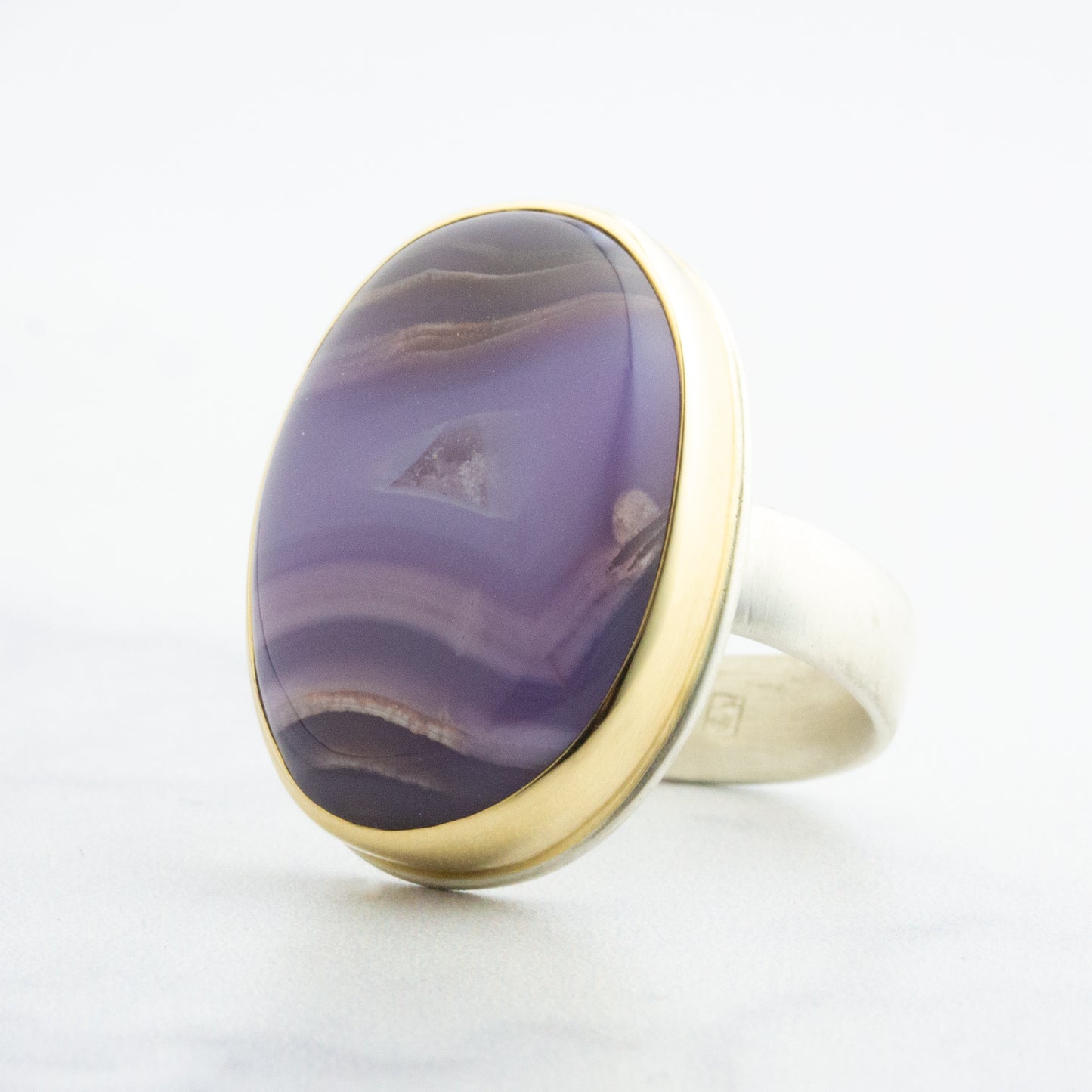 Sterling & 14K Gold Agua Nueva Agate Ring