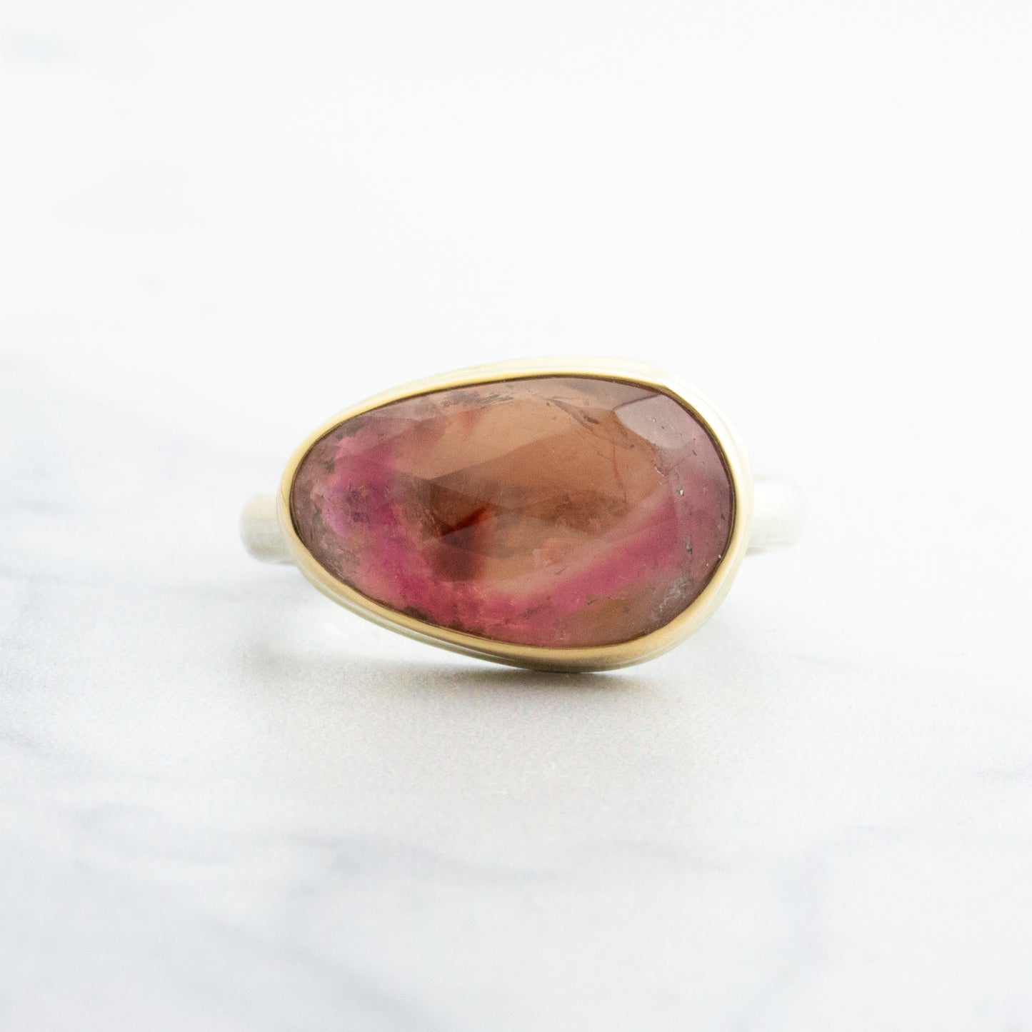 Sterling & 14K Gold Pink Tourmaline Ring