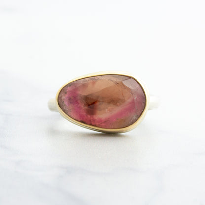 Sterling & 14K Gold Pink Tourmaline Ring