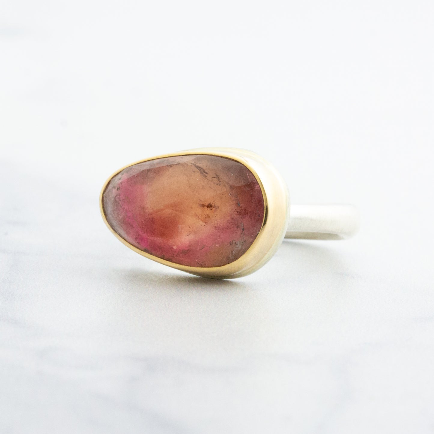 Sterling & 14K Gold Pink Tourmaline Ring