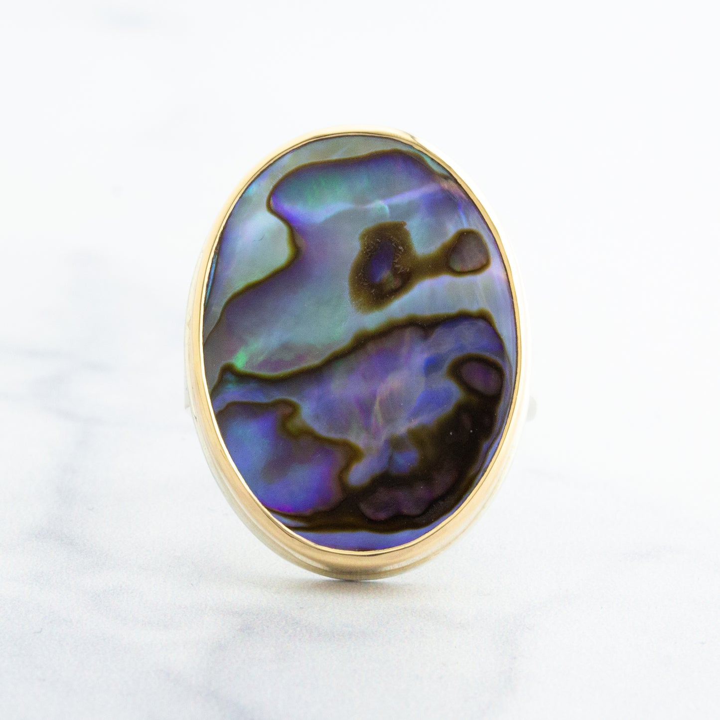 Sterling & 14K Gold Abalone Ring