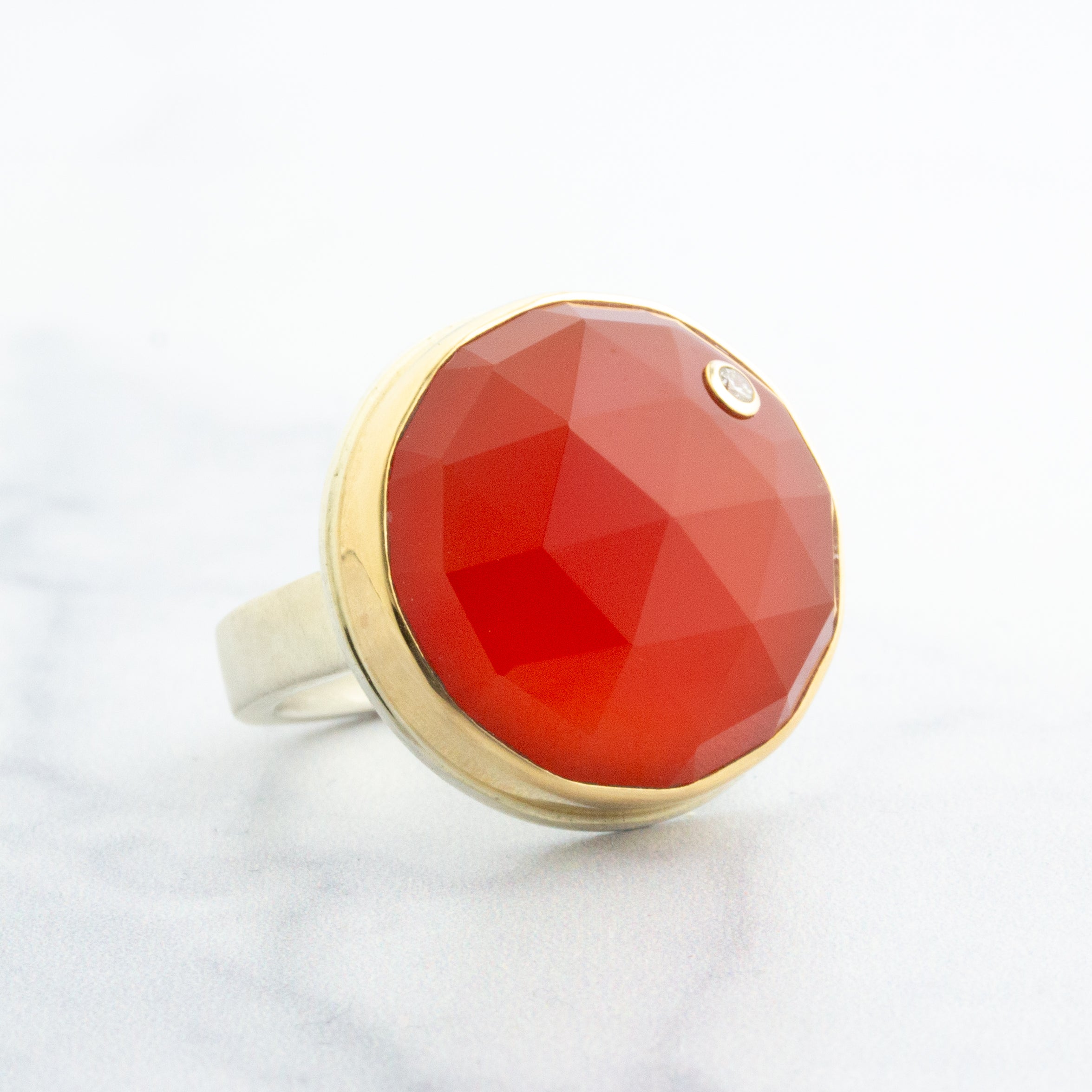 Edwardian Style Orange Chalcedony Cabochon Ring 14K Gold Fine Quality store Chalcedony Anniversary Ring Art Deco Orange Cabochon Ceremony 14K Ring