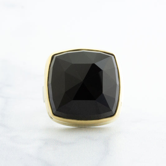 Sterling & 14K Gold Black Onyx Ring