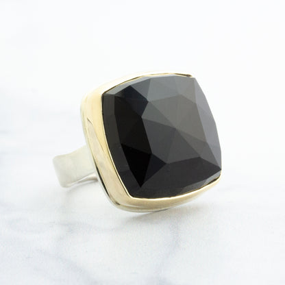 Sterling & 14K Gold Black Onyx Ring