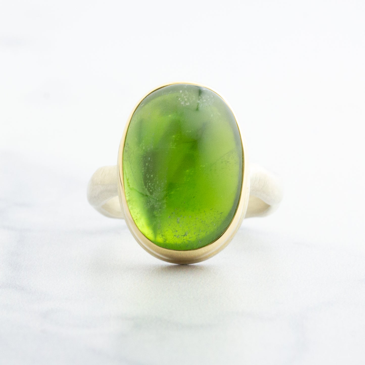 Sterling & 14K Gold Peridot Ring