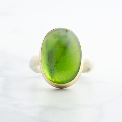 Sterling & 14K Gold Peridot Ring