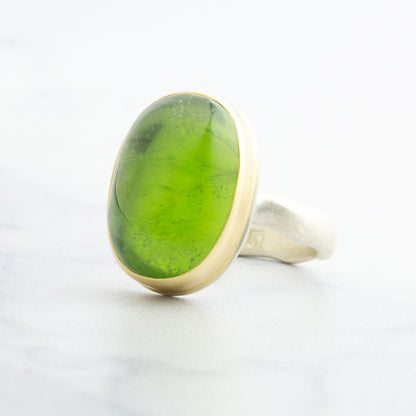 Sterling & 14K Gold Peridot Ring