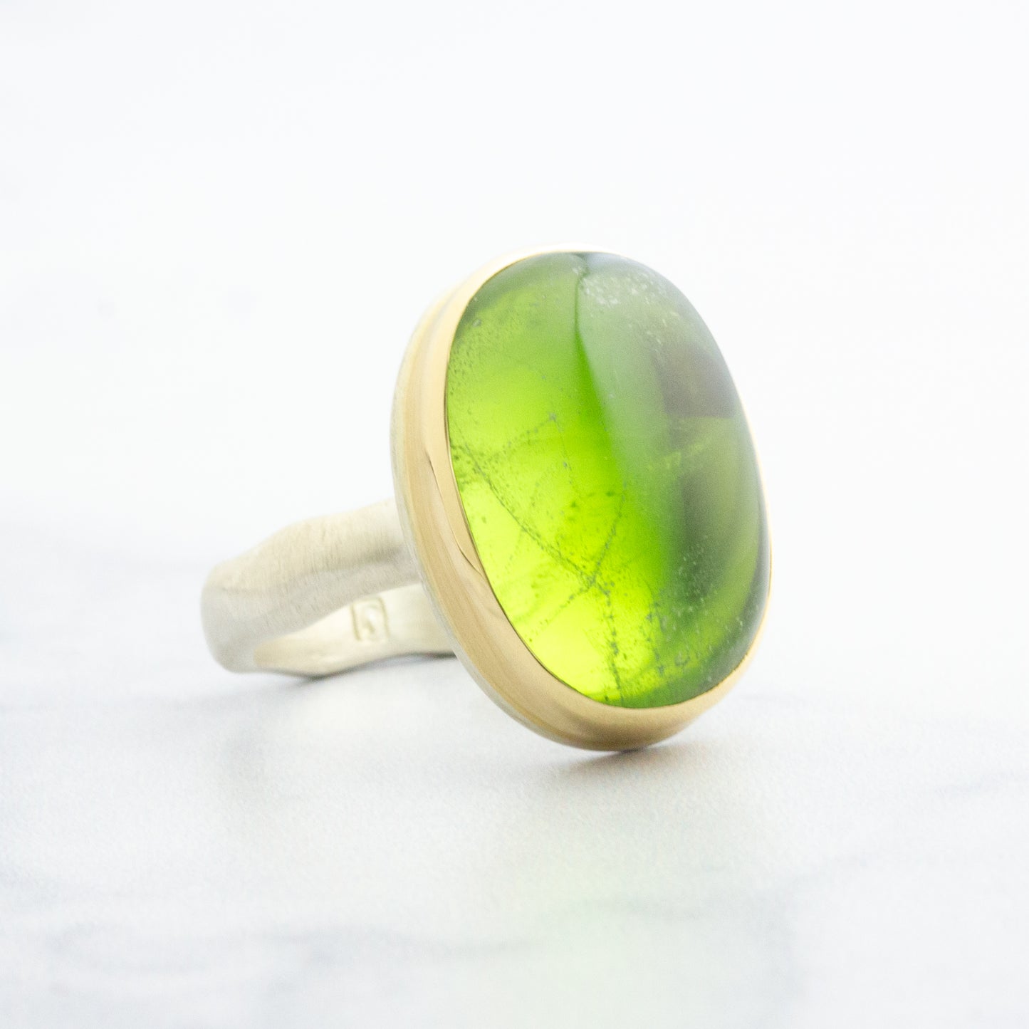 Sterling & 14K Gold Peridot Ring