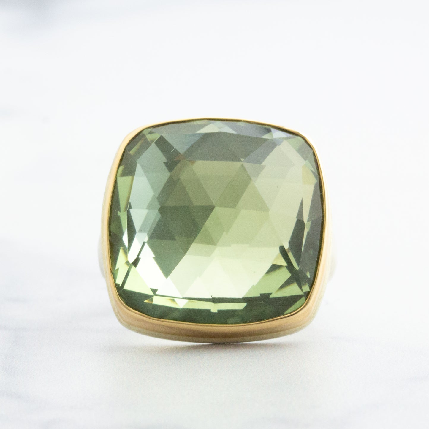 Sterling & 14K Gold Mint Quartz Ring