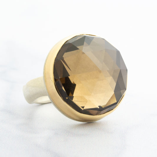 Sterling & 14K Gold Smoky Quartz Ring