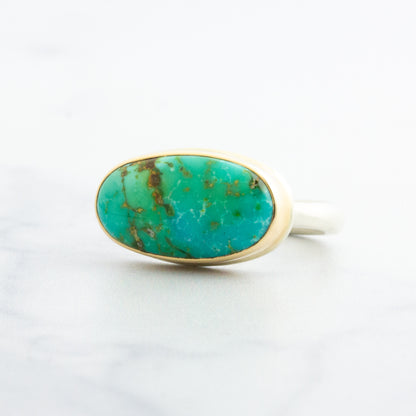 Sterling & 14K Gold Sonoran Turquoise Ring